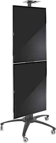 Miniatura 3 de Displays2go LPGP36WB2 - Soporte de TV doble, de una cara, para monitores de pantalla plana de 30 a 60 pulgadas, bandeja para cámara