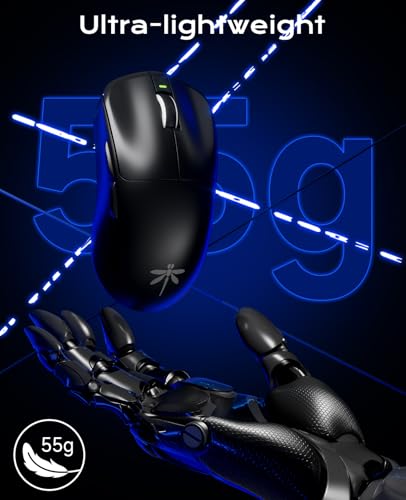 Image of VGN Dragonfly F1 Pro Max Wireless Gaming Mouse, 130h Playtime Long Endurance, 55g Lightweight, PAW3395 26K DPI Flagship Sensor, 4000Hz Polling Rate Supported, Low Latency Esports Peripherals, Black
