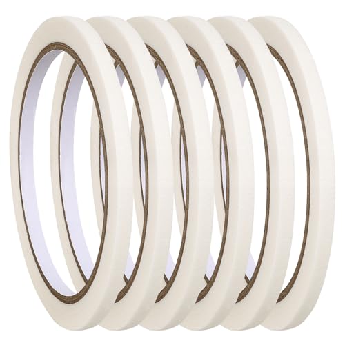 6 PCS Nail Tape for Nail Art White Striping Tape for Press on Nails Removable Paper Tapes French Tip Nails Arts Tapes for DIY Decoration Design French Style Manicure (0.5cm +1cm)