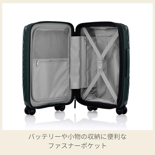 Image of Samsonite Octolite Expandable Neo 55 Cms Small Cabin Polycarbonate Hard Sided 8 Wheel Spinner Luggage /Suitcase /Trolley Bag (Green) (Double Wheel)
