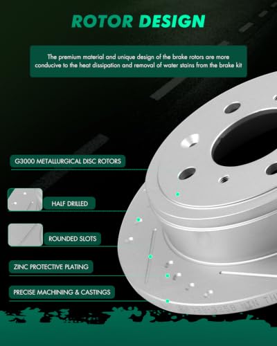 Image of [SCITOO Brake Kits] - (4) Front and Rear Drilled and Slotted Brake Rotors (8) Ceramic Pads for 1999-2000 for Honda Civic | Fit For Honda For Civic 1999-2000