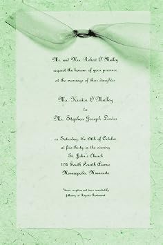 Gartner Studios Handmade Paper Wedding Invitation Kit, Sage, 10 Count 61033