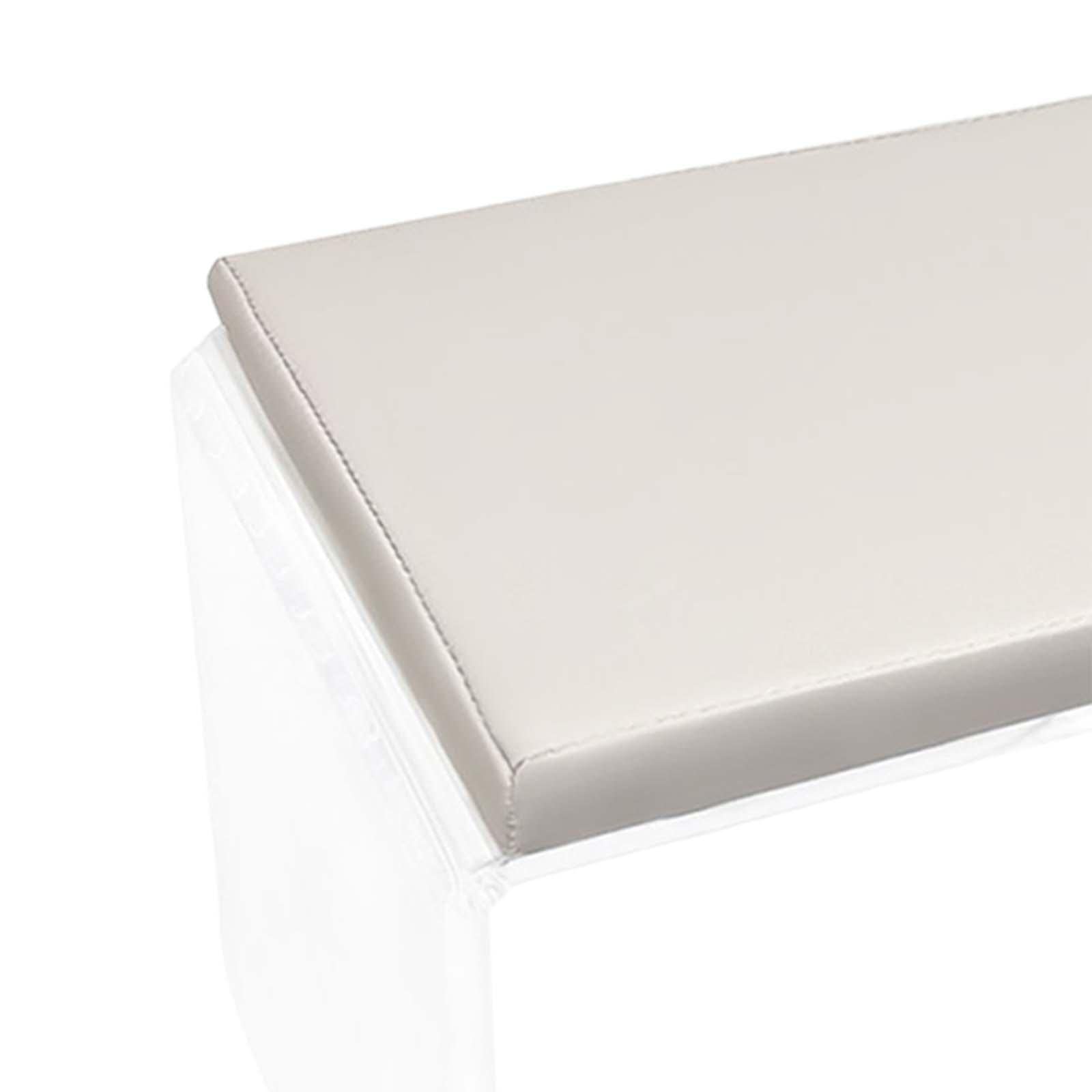 Generic Cuscino Poggiabraccia per Manicure, Poggiamano in Pelle PU, Supporto Professionale per Manicure, 29,5 X 22,5 Cm, bianco cremoso