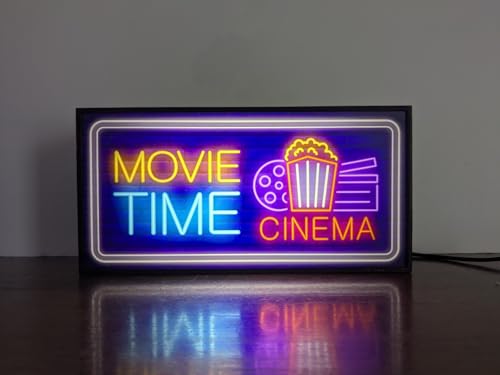 【LED2wayデザインライト】CINEMA シネマ MOVIE TIME 映画 映画鑑賞 ホームプロジェクター鑑賞 ポップコーン ネオン風 レトロ 看板 インテリア 雑貨 置物◆Sサイズ◆のサムネイル