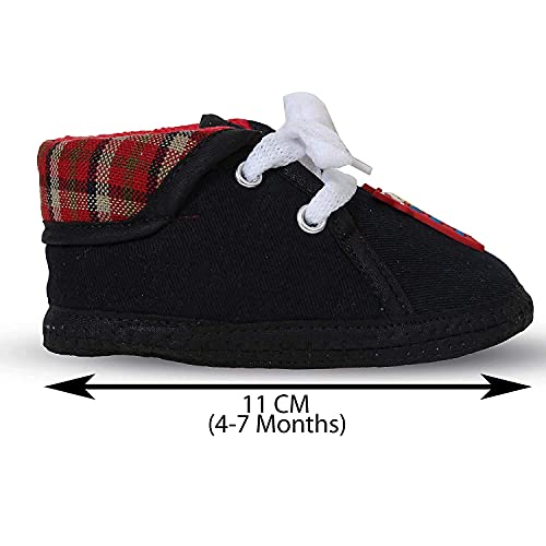 Image of Butterthief Unisex Baby Prewalking Shoes for Newborn Boys & Girls | Soft Sole Infant Bootie with Anti-Slip Bottom | Lightweight Cotton Footwear Early Walker Shoes (3-6 Months, 11 CM)