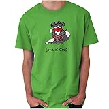 Life is Crap Santa Stuck in Chimney Graphic T Shirt Men or Women Electric Green