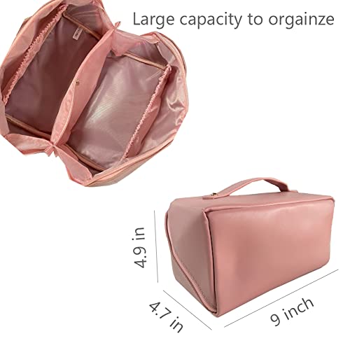 M-Bestl Upgraded Design Travel Cosmetic Bag,Travel Makeup Bag,Makeup Organizer Bag,Toiletry Bag For Storage With Adjustable Divide Space (Pink) #TOP3