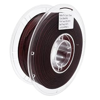 PRINSFIL マット双色PLA フィラメント ブラック/レッド 1kg 3Dプリンター用 低反射 マット仕上げ 双色PLAフィラメント ドラゴン・フィギュア・メカ・装飾モデル向け(black red)