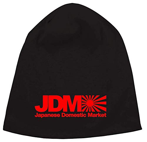 JDM Japanese Domestic Market Rising Sun Flag Graph Jersey Beanie Hat Thin Slouch Cap Unisex One Size Black