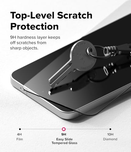 Image of Ringke for Samsung Galaxy A57 5G Screen Protector [Easy Slide, 2 Pack] | Easy Installation with Alignment Tool, Case Friendly Premium 9H Hardness Tempered Glass