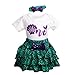 Lito Angels Mon Premier Anniversaire Sirène Robe Bébé Fille, Ensemble Body Barboteuse à Manche Courte avec Jupe et Bandeau, Taille 12-18 mois, Violet, D