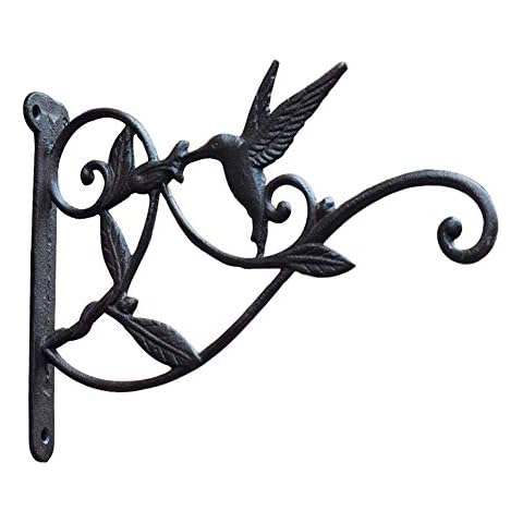 Merryshop Cast Iron Plant Hooks Vintage Wall Hanging Brackets for Lanterns,Planters,Flower Pot Baskets,Wind Chimes,Wind Spinners,Bird Feeders,Garden Patio Lawn Indoor Outdoor Decor (Brown 1 Pack) Cover