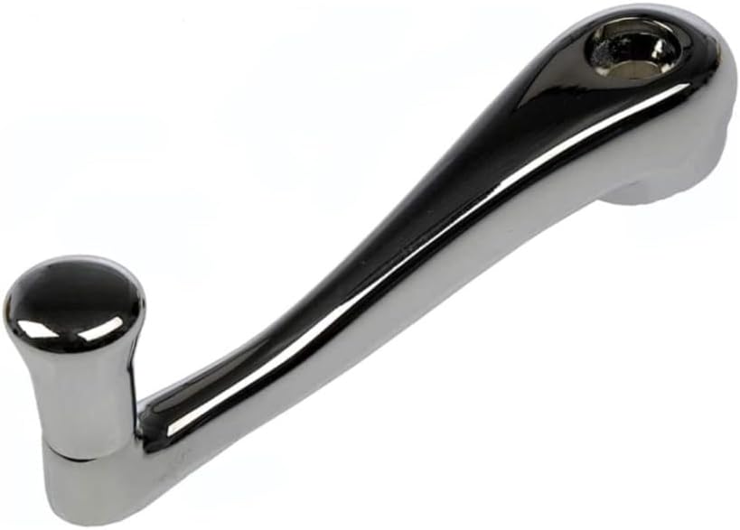 KarParts360 for Peterbilt 379/385 2002 03 04 05 06 2007 Heavy Duty Window Crank Handle | Metal | Chrome Finish | Plastic Knob | Clip Window Crank Shaft Attachment | Replacement for 1205091