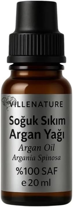 Soğuk Sıkım Argan Yağı, %100 Saf ve Doğal, Saç ve Cilt Bakımı İçin, 20 ML, Argania Spinosa Çekirdeği Yağı