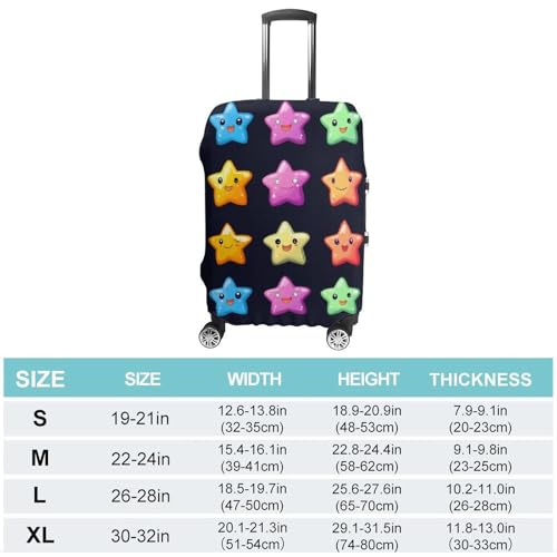 Colorful Stars Luggage Cover Protector Printed Washable Anti-Scratch Travel Suitcase Covers S2