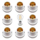 8 Stück E27 Fassung Lampensockel Adapter E27 Sockel Lampenadapter Schraubsockel Lampenfassung Wandfassung zum Anschrauben für LED Halogen und Glühbirnen