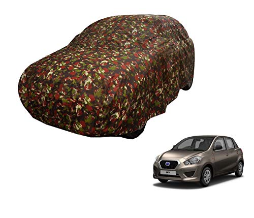 Image of Auto Hub Car Cover Compatible with Datsun Go with Weather Proof, Triple Stitched, Datsun Go Car Cover Jungle Look