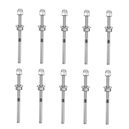SOLUSTRE Stainless Steel Tensioners 10pcs Set for Cable Railing Simple Installation for Outdoor/indoor Use