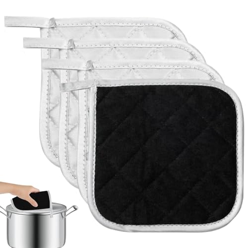 4 Pezzi Presine da Cucina in Cotone Accessori per Cucina Pentole Forno Resistente al Calore Lavabile Grande