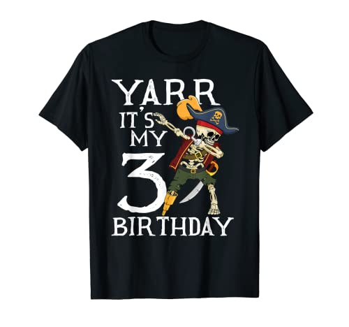 Dabbing Pirate Skeleton Camiseta Boy 3rd Birthday Party Gift Camiseta