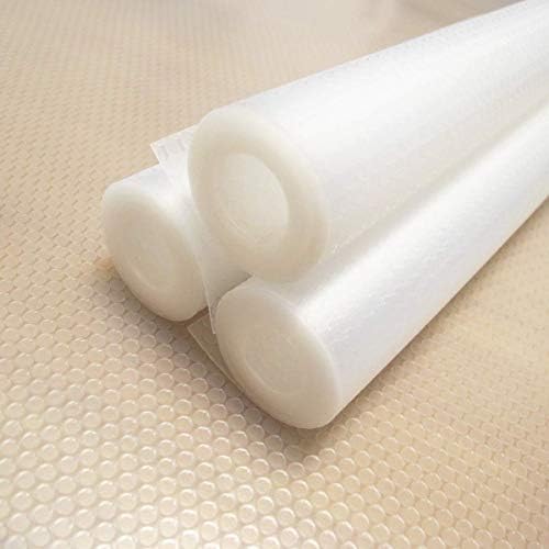 Drawer Liners, 45 x150CM x 3 Rolls Double Sided Non-Slip Shelf Liner, Cabinet Liner, Cupboard Liner Waterproof EVA Mat for Fridge Drawers, Shelves, Cabinets, Kitchen, Desks (Transparent)