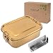 Produktbild AuruA® Edelstahl Brotdose für Kinder und Erwachsene Gold, plastikfreie Lunchbox aus Metall, Bento Box Brotbox nachhaltig und auslaufsicher (Gold, 800ml)