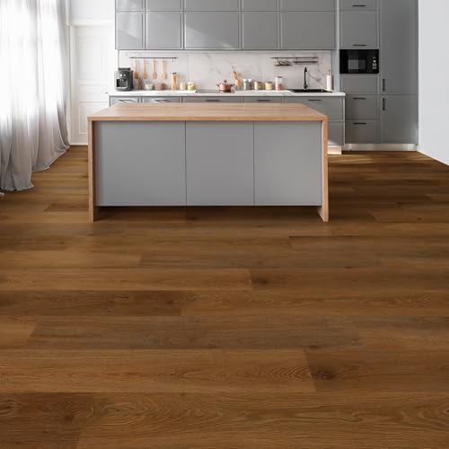 Allure Wide Plank Luxury Vinyl Flooring, Caramel Cookie Oak 9" x 60", 7mm Thick Vinyl Planks with Click and Lock Installation, 1 Box 25.02 sq ft. by ALLURE - Used condition - Image 7