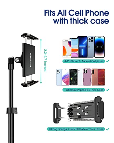 Elitehood 62" Phone Tripod [Portable & Flexible 360° Tripod Without Screwing Hassel], Extendable Cell Phone Tripod Stand With Remote, Travel Tripod Compatible With Iphone Android Phone (Black) #TOP3