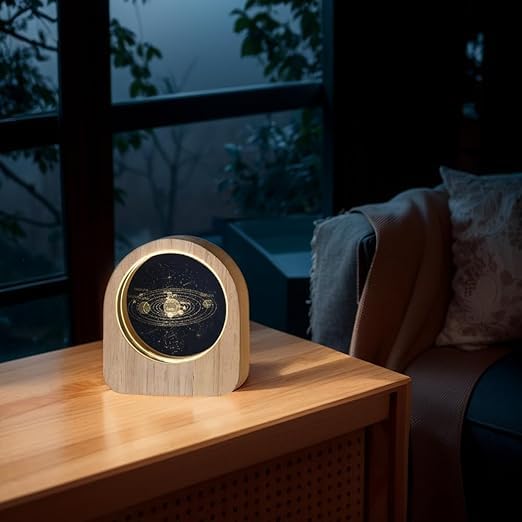 Image of CPENSUS LED Lights Lamp for Office, Dining Room (Wood Solar), Brown