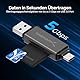 SABRENT SD, Micro SD Kartenleser, USB typ C 3.2 gen 1 Kartenleser, 5Gbps High Speed Externe Kartenlesegeräte OTG Adapter unterstützt MMC/TF/SDXC/SDHC/Micro SDHC/Micro SDXC, für PC, usw (CR-BCA2)
