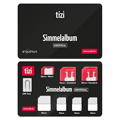 tizi Simmelalbum Universal - Praktisches SIM Karten Sammelalbum (SIM Organizer) mit SIM Adaptern und SIM Auswurf-Pin
