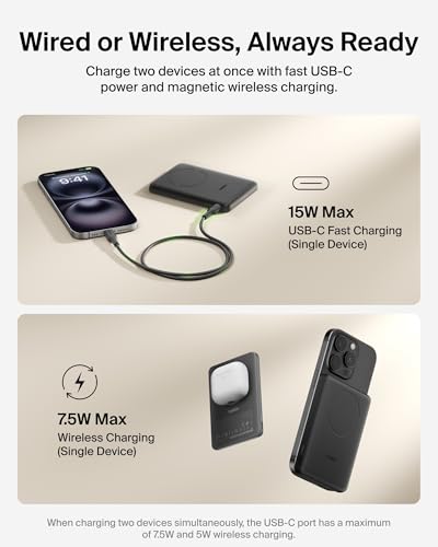 Belkin 5K 7.5W Ultra Slim Portable Power Bank, Supports MagSafe Accessories - image 5