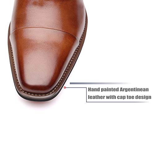 Image of Men's Cap Toe Lace up Oxford Dress Shoes Posh-1-tan