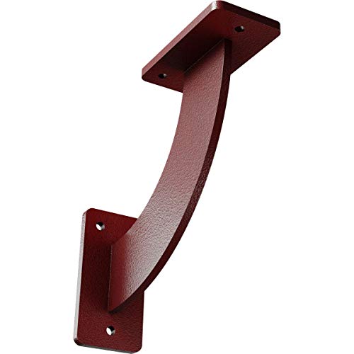 Ekena Millwork BKTM02X07X07BRHRE 2 inch W x 7 inch D x 7 inch H Bradford Steel Bracket, Hammered Bright Red