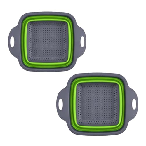 getuse 2 coladores plegables de silicona plegables para cocina con asas (2 tamaños)