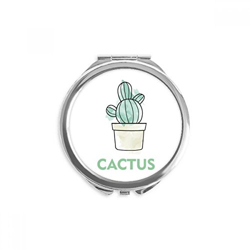 Miroir aquarelle cactus succulentes maquillage poche portable