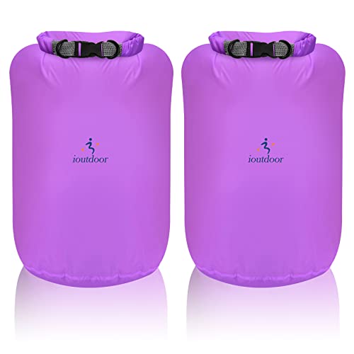 Wasserdicht Tasche - 2 Stück 10L/20L/40L/70L Dry Bag Set, Leicht Outdoor Trockener Sack Wassersport Säcken, Sicherheitsverschluss, für Kayaking Boots-Ausflug Kanu/Rafting/Schwimmen (Lila, 10L*2)