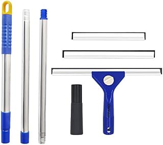 ITTHAO 150cm Long-Handled Window Squeegee with 3 Replaceable Water Squeegee Blades(20cm, 25cm,30cm), Removable Extension Pole of Window Cleaner Squeegee for Shower Glass Door, Car Window, Window, Tile