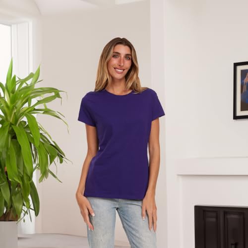 BILLIONHATS 12 Pack of Womens T-Shirts in Bulk, Cotton Crew Neck Scoop Short Sleeve Tees Assorted Colors Bulk4