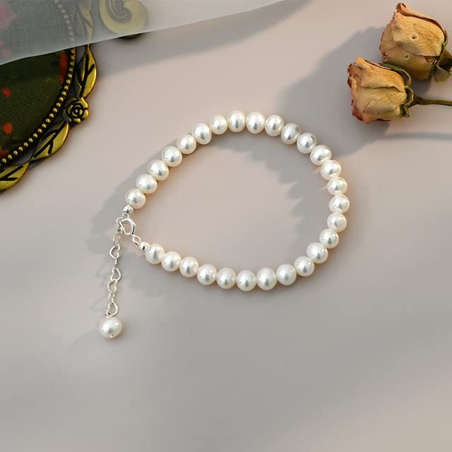 Pulsera con Colgante De Fresa Y Perlas Naturales De Agua Dulce, Joyería De Plata De Ley 925, Regalo para Mujer