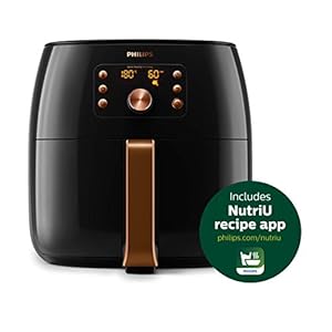 PHILIPS Avance Airfryer, Smart sensor technology, digital, handle, 230V 50hz HD9860/91, Black/Copper, 1.4 kg XXL – 2…