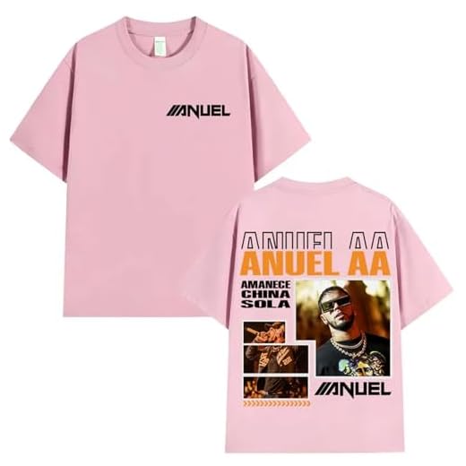 Camisetas para Hombres De Doble Cara Deportes Retro Callejeros Manga Corta De Algodón 2D Impreso Anuel AA Camiseta Hombre Mujer Trend Hip-Hop Streetwear Top Hombres Y Mujeres Cosplay-Pink||l