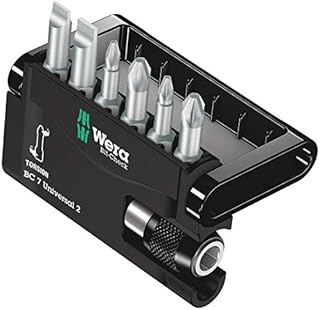 Wera 05056155001 Bit-Check Set 8000-6/TZ Torsion Extra-tough for Drill/Drivers, Metal Jointing, SL, PZ, PH 7pc