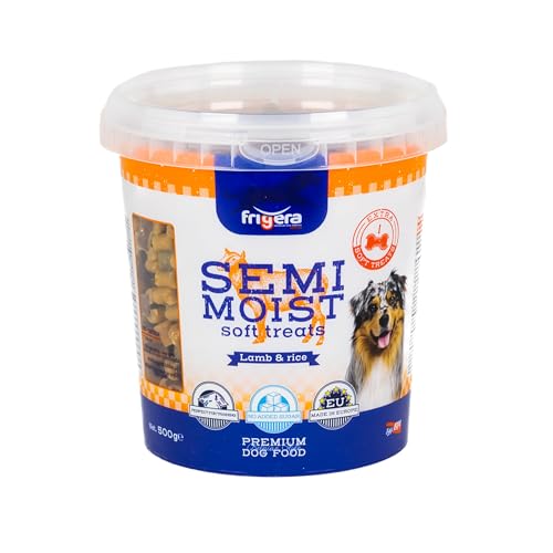 Frigera Semi-Moist Soft Treats Lamm & Reis 500g - Weiche Hundeleckerlis, Leckere Belohnung für Training & Zwischendurch, Ohne Zugesetzten Zucker, Hergestellt in Belgien