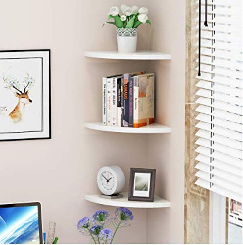 XYL HOME Estante esquinero Estante de Pared rincón Estante Dormitorio Esquina Esquina partición Ventilador en Forma 3