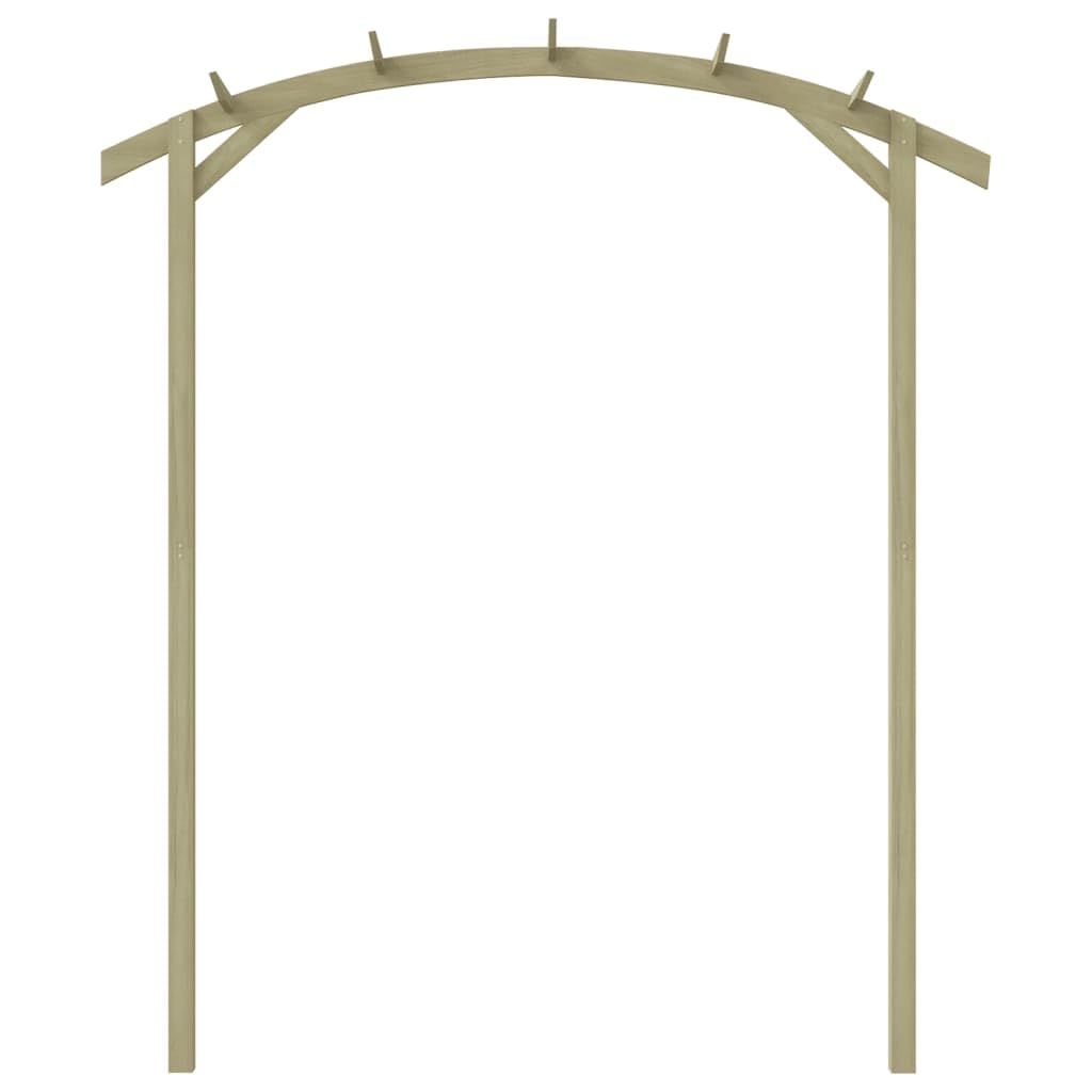 Tuteur stable pour plantes grimpantes à montage facile : pergola de jardin en pin imprégné sous pression avec 2 poteaux, 1 poutre et 5 chevrons