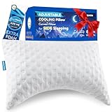 Side Sleeper Pillows for Neck & Shoulder Comfort - Curved Crescent Design, Adjustable Shredded Memory Foam, Cooling & Soft Cover, Extra Fill Included, Queen Size