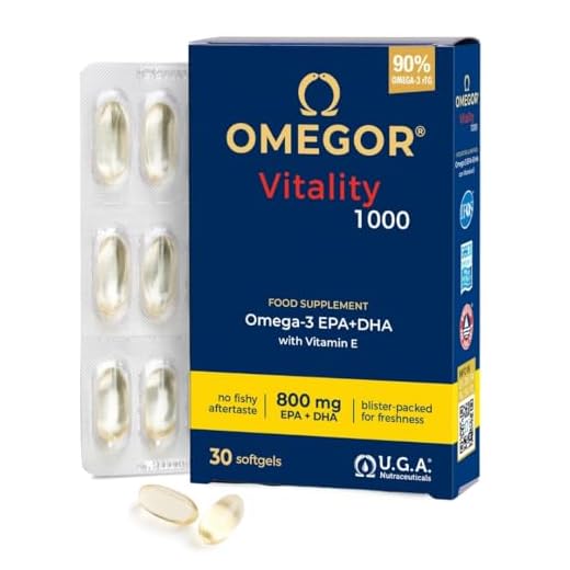 Omegor Vitality 1000 Omega 3 en Forma de Triglicéridos (30 Cápsulas) ‒ 800 mg de EPA y DHA ‒ Suplemento Omega 3 Certificado IFOS, Libre de Metales Pesados, Sin Sabor a Pescado ‒ Certificado IFOS