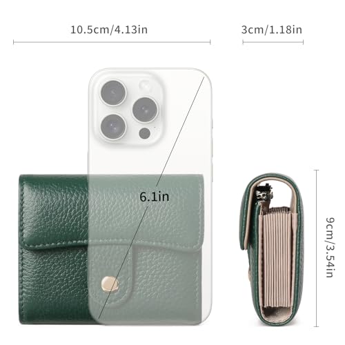 Image of GOIACII Women's Credit Card Holder RFID Blocking Genuine Leather Dark Green