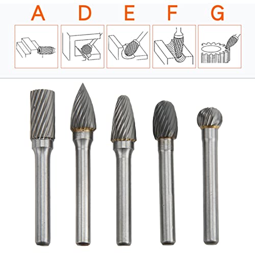 Set de 5 fresas rotativas de carburo de tungsteno miniatura 4